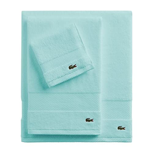 Lacoste Heritage Supima Cotton Hand Towel, Mint, 16'' X 30''