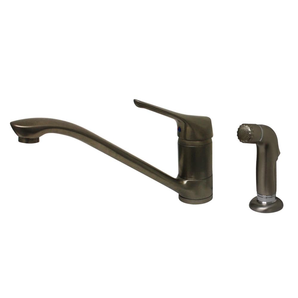 Metrohaus 5.5'' One Handle Single Hole Kitchen Faucet With Lever Handle And Side Spray Finish: Brushed Nickel