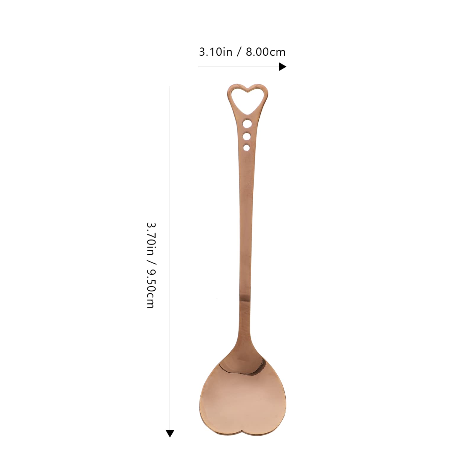 Doitool Stainless Steel Heart Spoon Milk Dessert Spoons For Home Kitchen Coffee Sugar Tea Cake Stirring Mixing Appetizers Silver