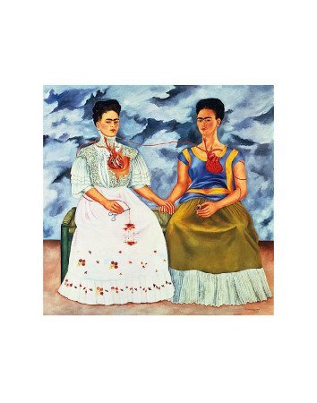 The Two Fridas, 1939 - Poster Print By Frida Kahlo (Overall Size: 11X14) (Image Size: 8X8)