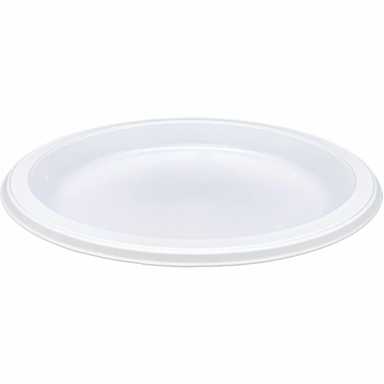 Genuine Joe 10329 9-Inch Plastic Round Plates Reusable/Disposable 125/Pk White