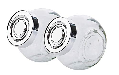 Homies Set Of 2 Clear Glass Tilted Cookie Jar Set With Lid, (400 Ml Each)