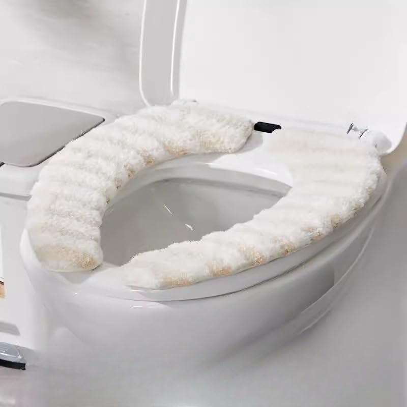 Swepgoods Thick Warm Cushioned Toilet Seat Cover | Stick-On Washable Reusable Toilet Memory Foam Cushion Pad For Elongated Toile