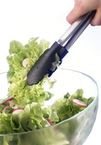 Cuisipro Locking Non-Stick Nylon Tongs, One Size, Black