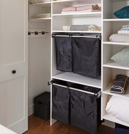 Tag Hardware Full Extension Pullout Laundry Hamper With Removable Bag Polished Chrome (18'' W 1 Removable Large Bag)