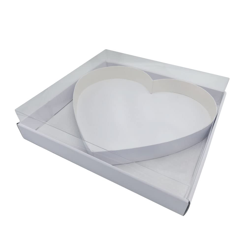 SHENGHE 12 Fillable Cardboard Letter Charcuterie Gift Cupcake Box With Cover Sweets Packaging (Heart)