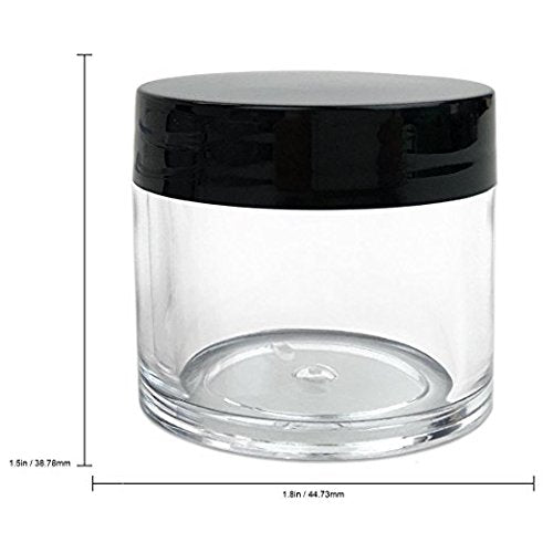 (Quantity: 30 Pieces) Beauticom 30G/30Ml (1 Oz) Round Clear Jars With Black Flat Top Lids For Beads, Gems, Glitter, Charms, Smal