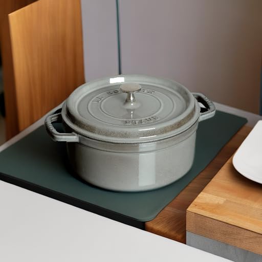Staub Cast Iron 5.5-Qt Round Cocotte - Graphite Grey, Made In France