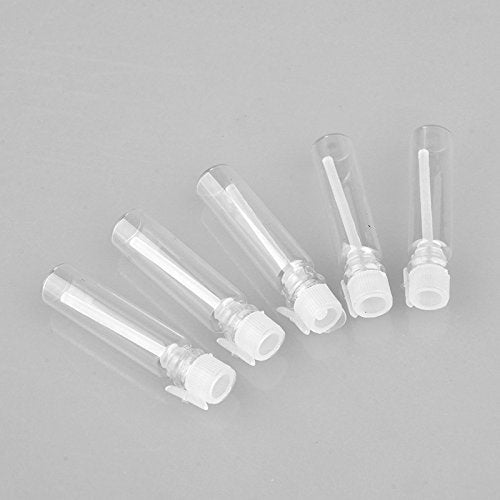 Enslz 2Ml 100Pcs Mini Sample Cute Glass Travel Oil Perfume Bottle With Drop& Spray Empty Sample Bottle For Essential Oils Aromat