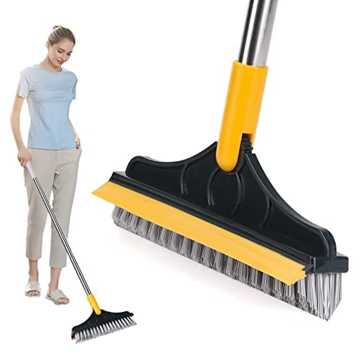Vihlanath Bathroom Cleaning Brush With Wiper - Bathroom Cleaning Brush Long Handle 180 Rotate Toilet Brush Bathroom Tiles Cleani