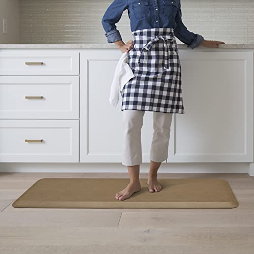 GelPro Anti-Fatigue Kitchen Mat, 20"x48", Grasscloth Khaki, 3/4" Ergo-Foam Core, Stain Resistant, Model 816825012544