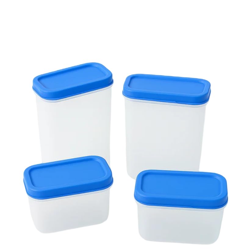Oblivion Glory Plastic Storage Container Box Set Of 4 Pieces With Airtight Leakproof Lids And Stackable Design For Kitchen Pantr