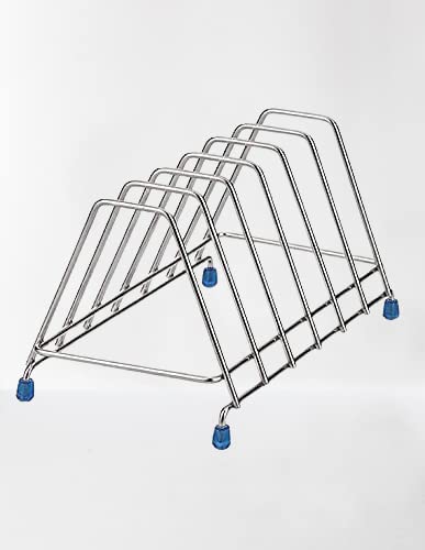 D.K 11 Stainless Steel Plate & Lid Rack Holder | Plate Stand | Dish Stand Utensil Rack  6 Sections For Kitchen Cabinets Storage