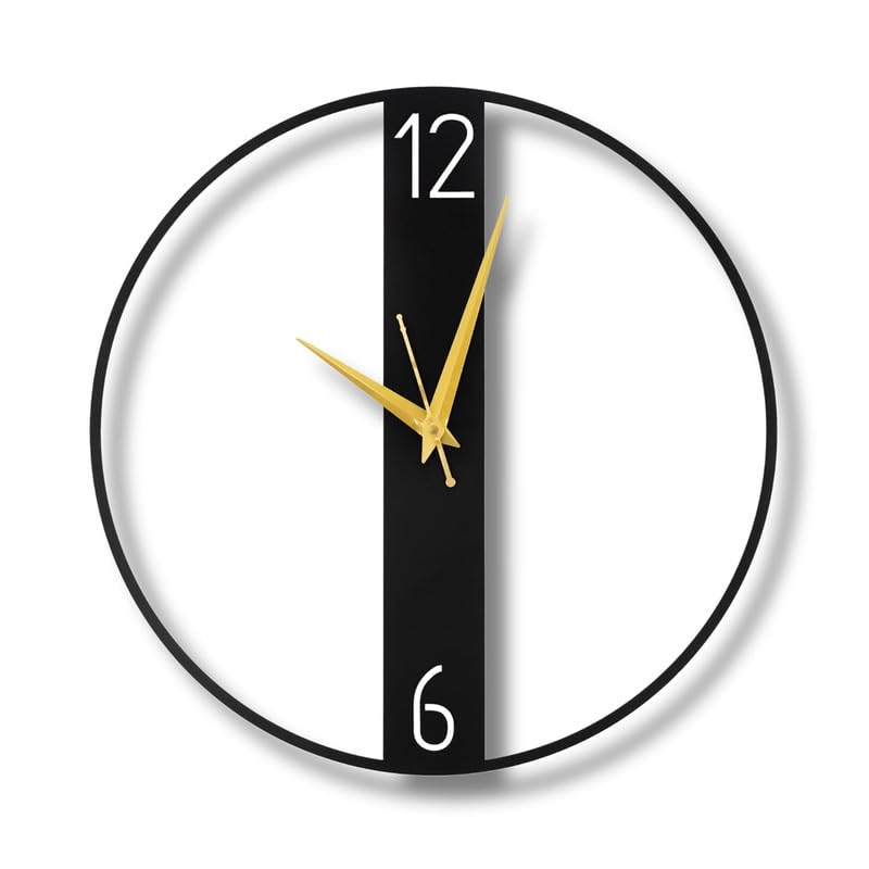 Rap Creation Modern Metallic Analog Wall Clock For Living Room, Bedroom, Kids Room And Kitchen | (40 X 40 Cm) | Stylish Latest H