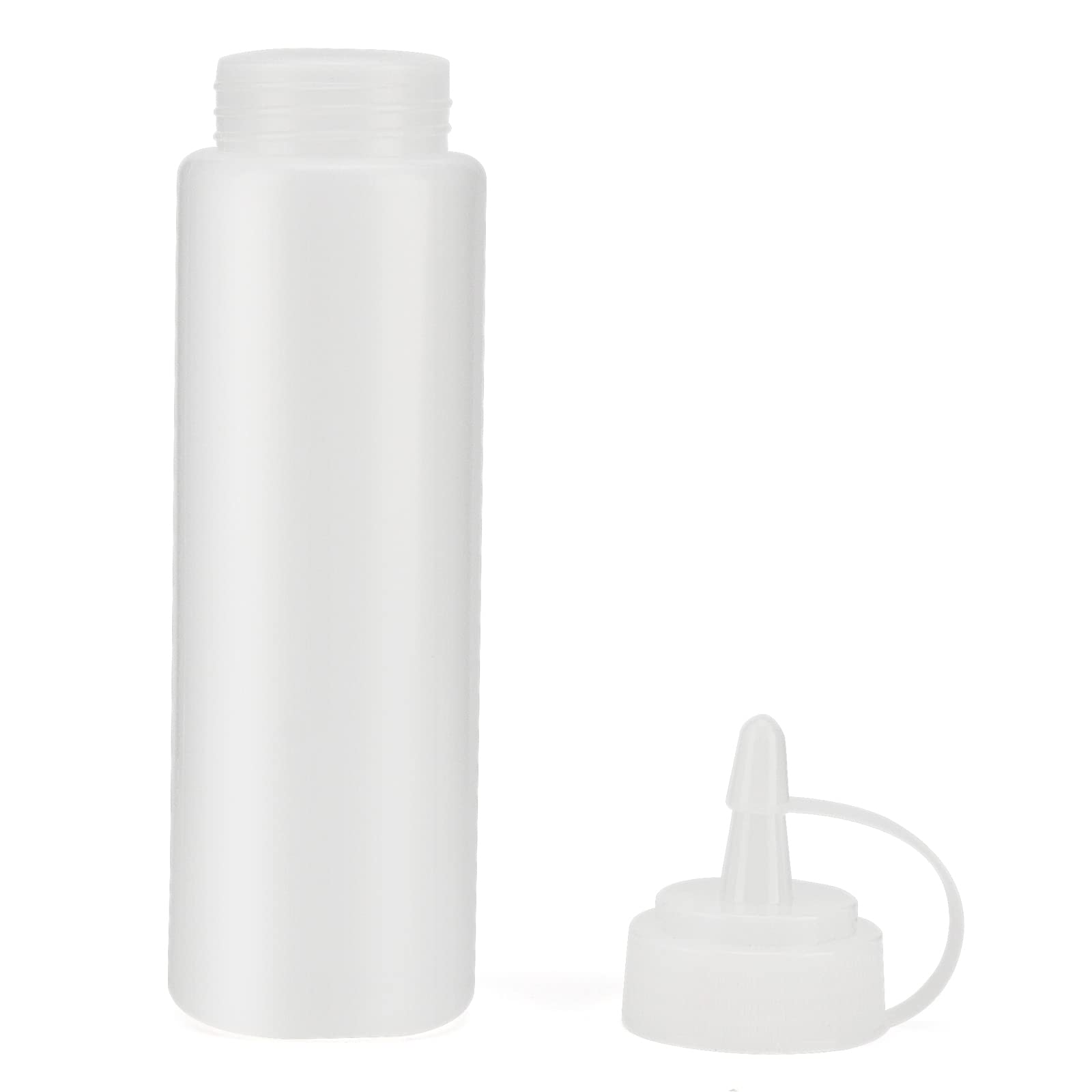 Heihak 20 Pack 8 Oz Ketchup Squeeze Bottles, 250Ml Plastic Condiment Bottles, Barbecue Squirt Bottles With Caps And Marking Labe