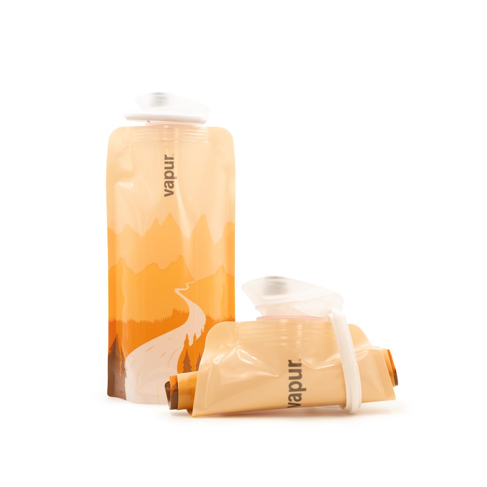 Vapur Flexible, Collapsible Wide Mouth Anti-Bottle With Detachable Carabiner, 23 Ounce, Sierra California Gold, Pack Of 1