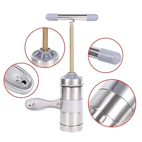 Pasta Noodle Maker, Portable Manual Operated Stainless Steel Pasta Maker Noodle Juicer Pressure Making Machine With 5