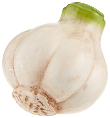 Cosmos Gifts Garlic Salt And Pepper Set, Ceramic, 2-1/4-Inch