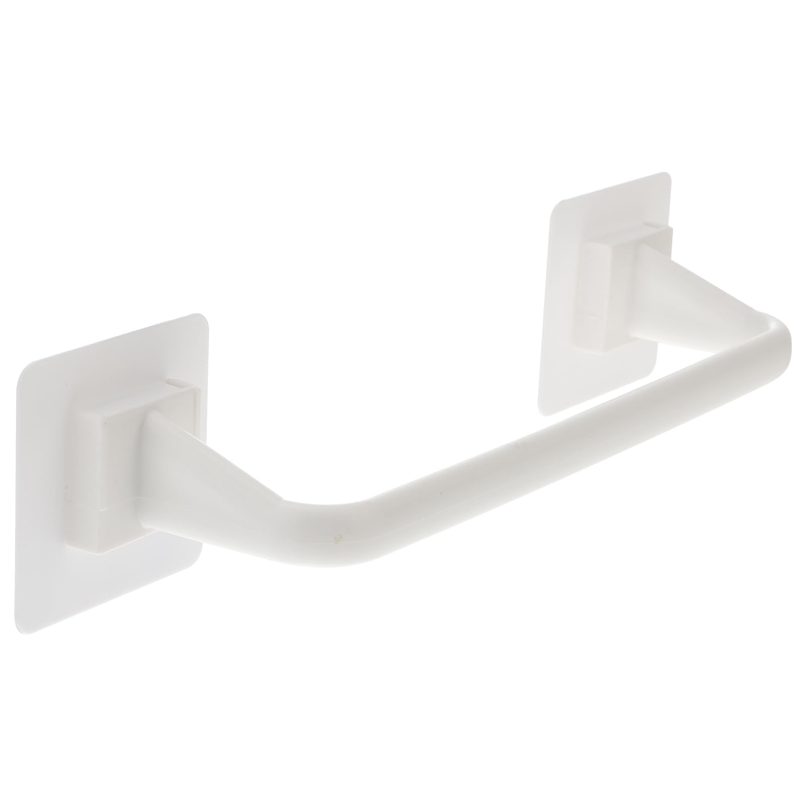 Doitool White Towel Rack Bathroom Hand Towel Holder No Drill Single Towel Rod Hand Towel Holder Adhesive Bathroom Towel Hanger F