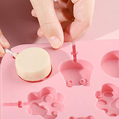 Aeyistry Creative Animals,Lollipop And Cat'S Paw Shaped Fondant Mold,Chocolate Candy Silicone Cake Mould,Fondant Cake Decorating