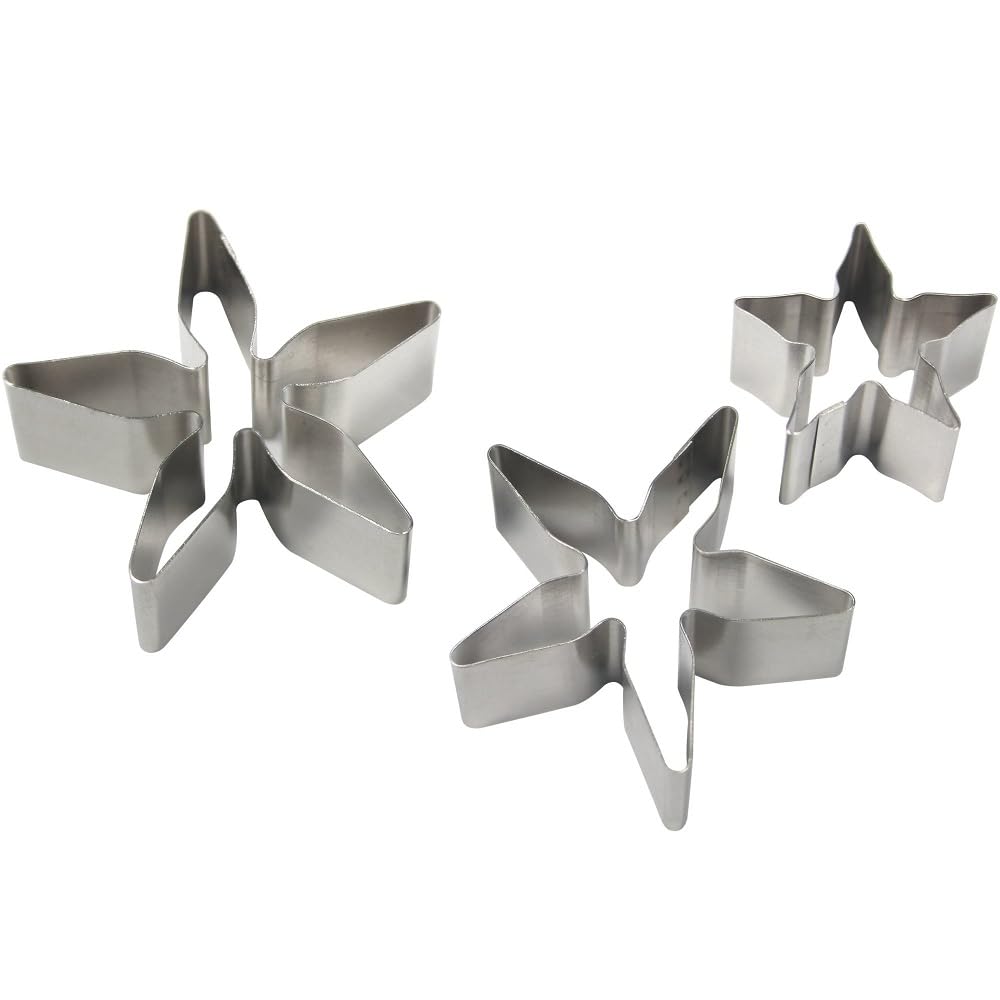 Pme Set Of 3 Rose Calyx Stainless Steel Cutters