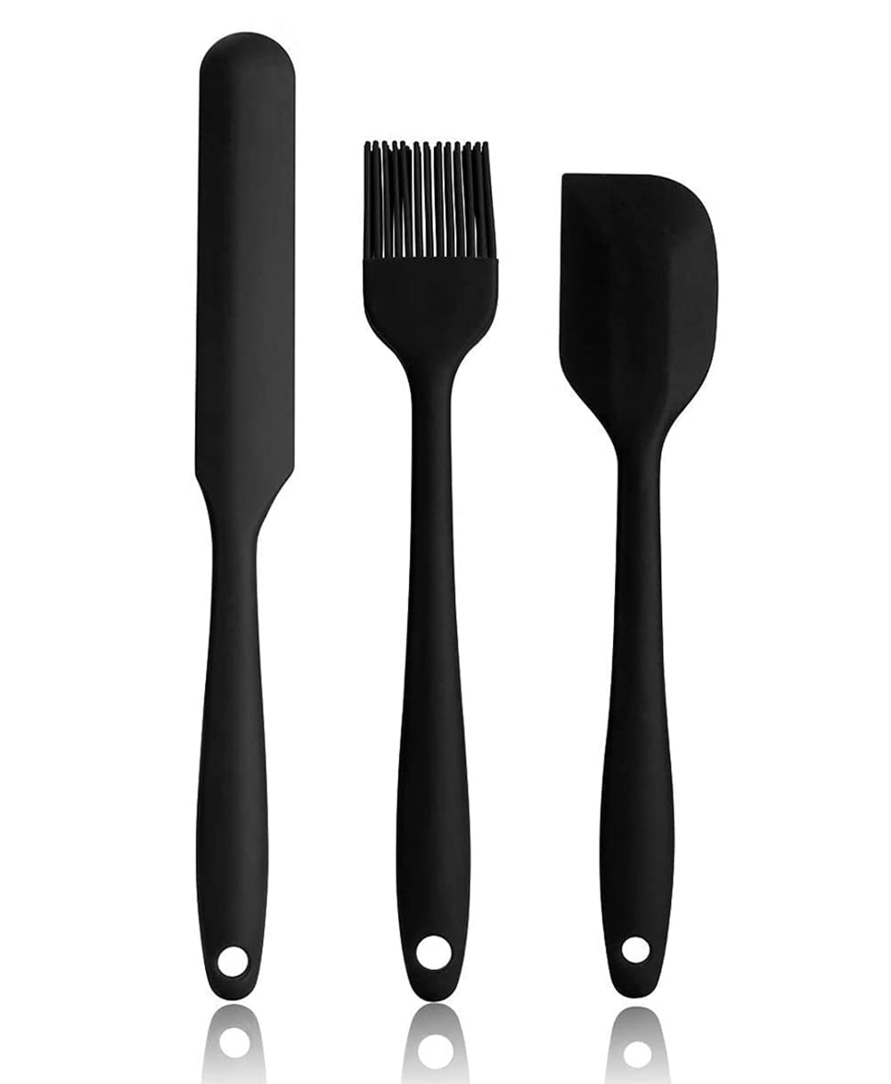 Fs Cool 3Pcs Silicone Spatula Set, NonStick Heat Resistant Kitchen Baking Cooking Tools Cake Icing Spatula Rubber Spatulas Smar
