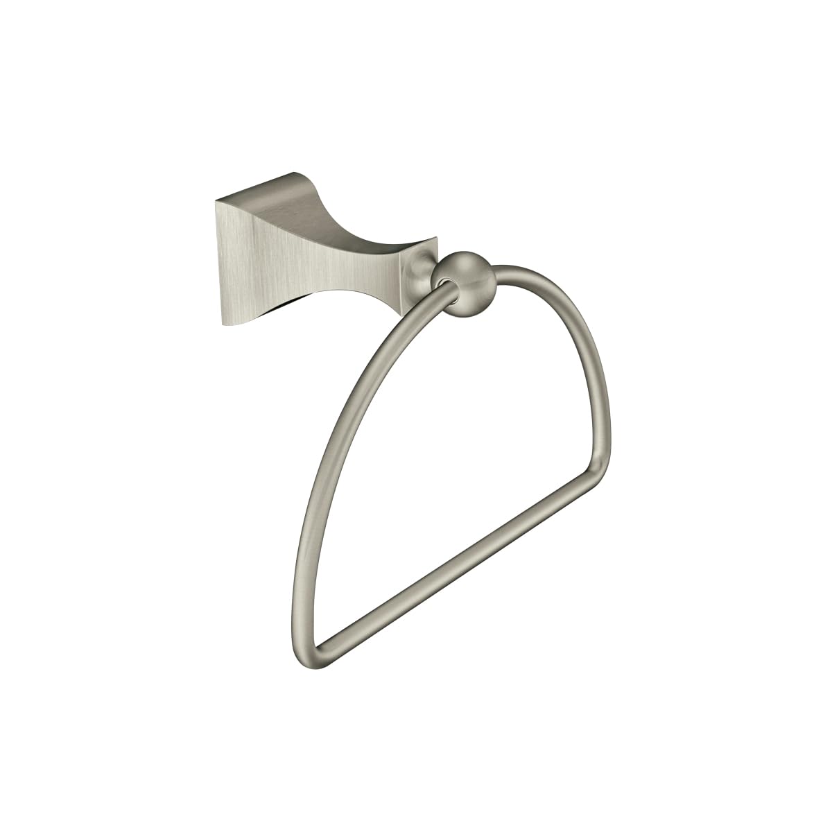 Moen Retreat Collection Brushed Nickel Bathroom Hand Towel Ring With Wall Mount Hardware, Dn8386Bn