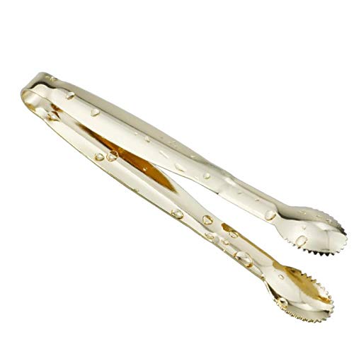 Hinmay Mini Serving Tongs 5 Inches Appetizer Tongs, Set Of 4 (Gold)
