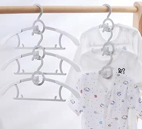 HGYZE Baby Nursery Closet Hangers  Ultra Thin Non-Slip and Extendable Laundry Infant Pant Hanger for Newborn Clothes - 20pcs Grey Gift - Adjustable Children Coat Hanger for Girl Boy Toddler Kids Child