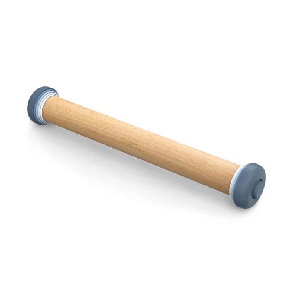 Joseph Joseph Precisionpin Baking Adjustable Rolling Pin - Consistent And Even Dough Thickness For Perfect Baking Results, Sky,