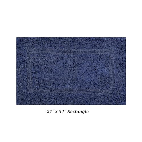 Better Trends 100% Cotton Lux Collection Bath Mats, Navy Bath Mat - Tufted, Reversible & Absorbent & Machine Washable Bath Mats