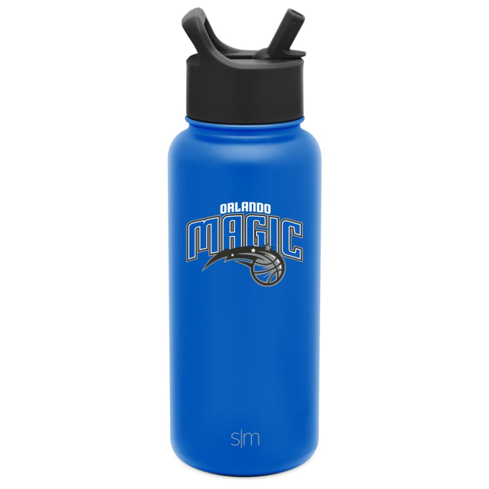 Simple Modern Officially Licensed Nba Orlando Magic Water Bottle With Straw Lid | Vacuum Insulated Stainless Steel 32Oz Thermos
