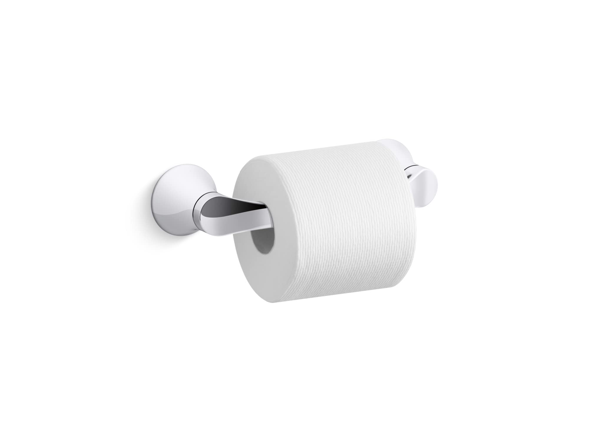 Kohler 27397-Cp Simplice Pivoting Toilet Paper Holder, Wall-Mounted Toilet Roll Holder, Polished Chrome