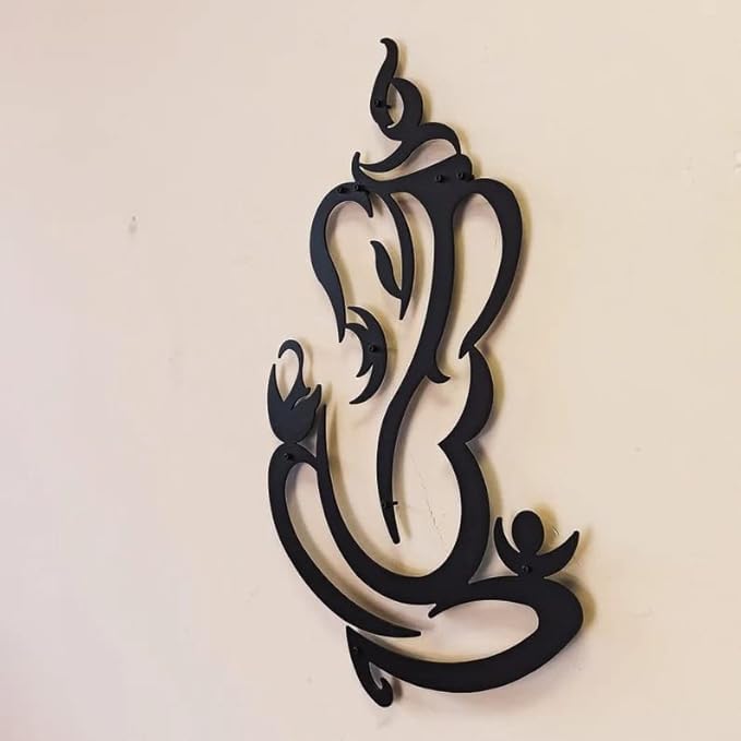 BLIND SHOP Lord Ganesha Metal Wall Art - Finish Wall Hanging for Living Room & Home Decor - Modern Art for Bedroom, Office