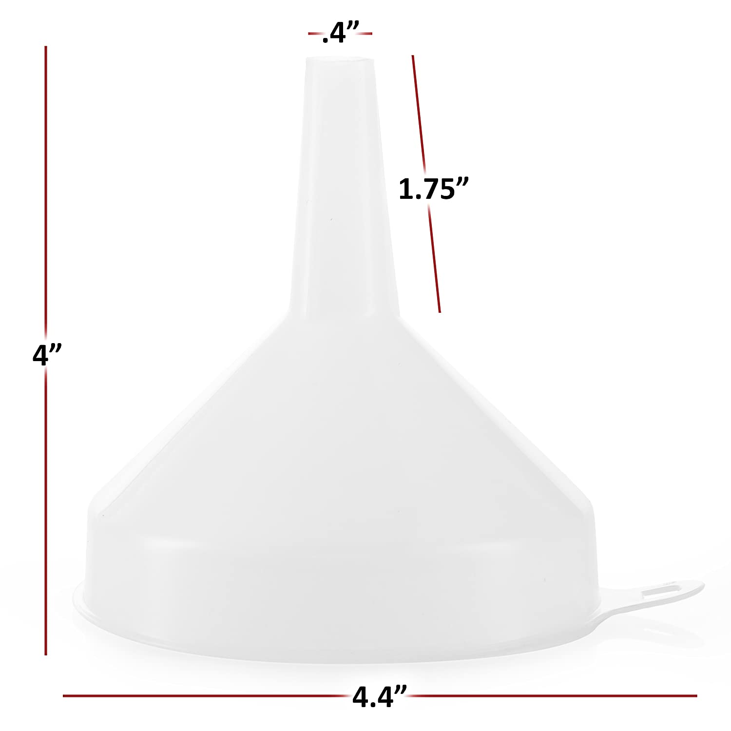 6 Pack - 3.5'' Funnels For Filling Bottles -Multi-Purpose Funnels For Kitchen Use - Plastic Funnel Set With Long Reaching Spout