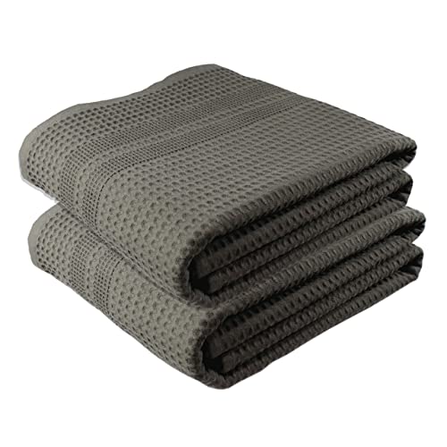 Gilden Tree Waffle Towels Quick Dry Lint Free Thin, 2 Pack Bath Sheets 40X80 Oversized Extra Large For Adults, Classic Style (St