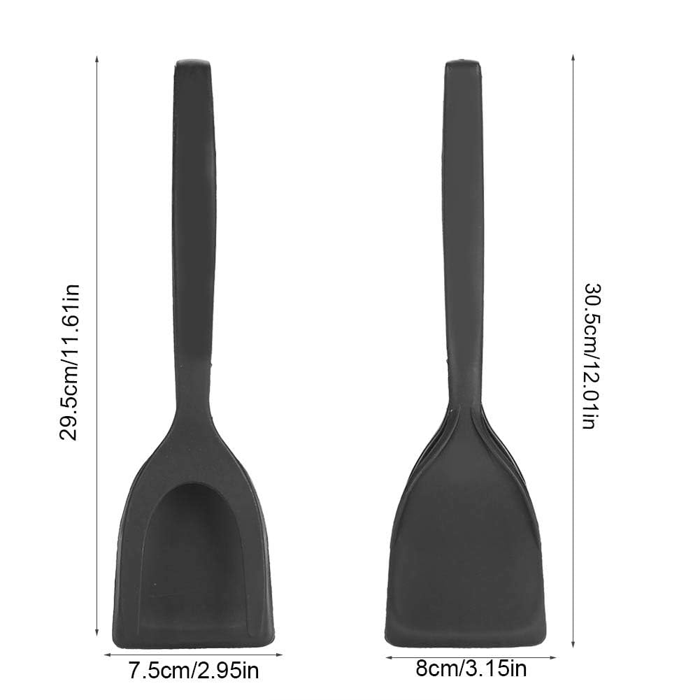 Kitchen Cooking Spatula, 2 In 1 Egg Spatula Silicone Fried Egg Grip Flip Tongs Double Sided Spatula Turner Multi Purpose Non Sti