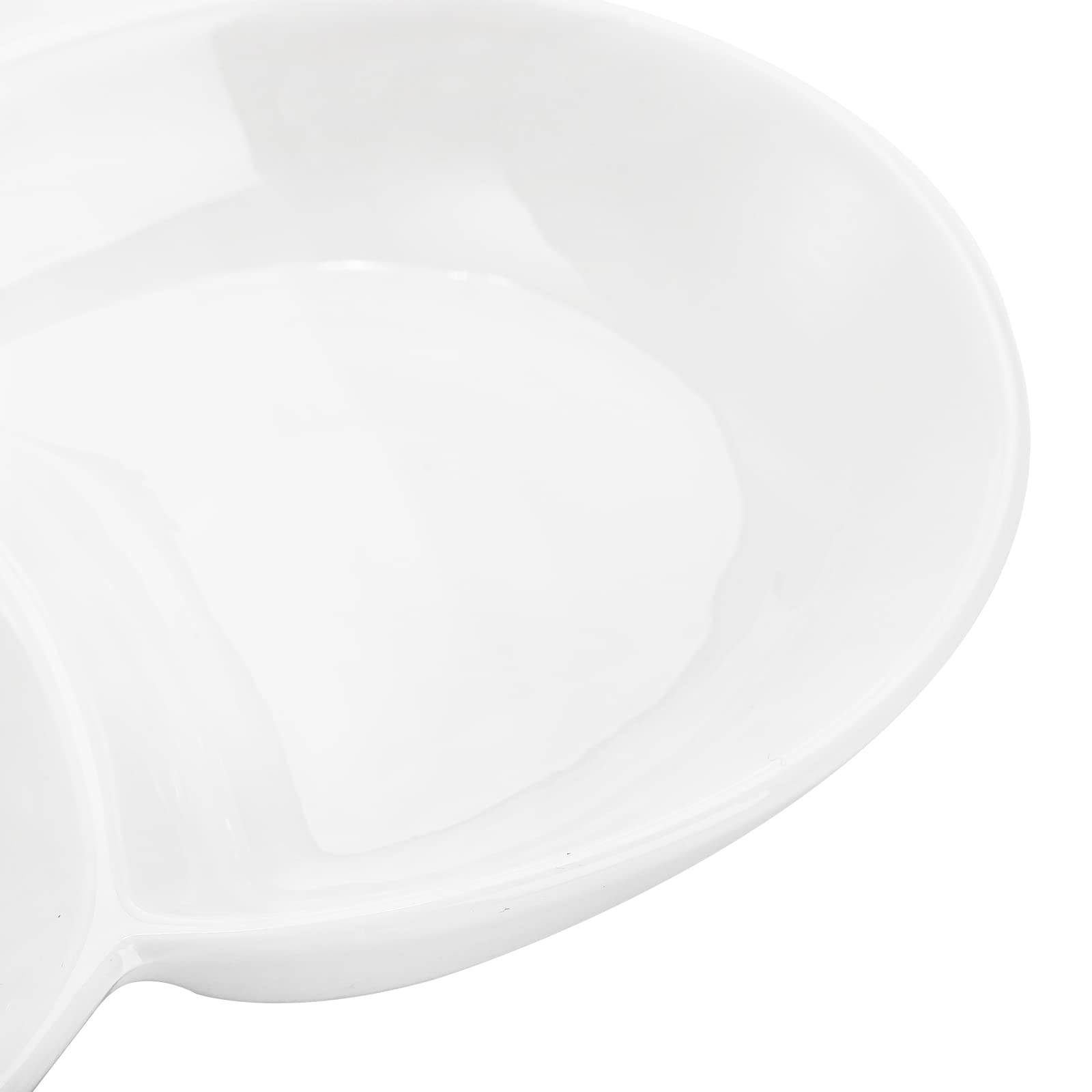 Zenfun Set Of 3 Porcelain Appetizer Platter With 4 Compartment, Flower-Shaped Candy And Nut Serving Tray Snack Serving Plate Dis