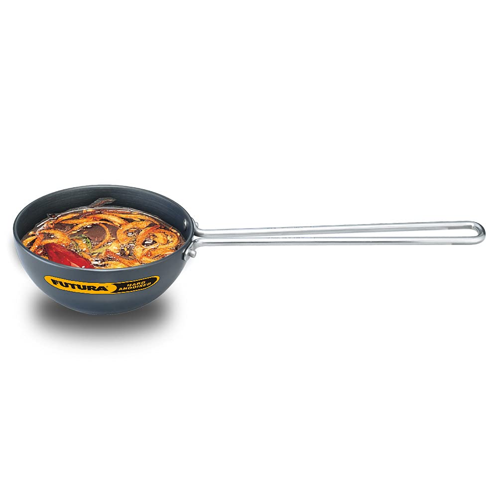 Hawkins Futura Hard Anodised Tadka Pan 12cm, 3.25mm (Spice Heating Pan), Aluminium, Black