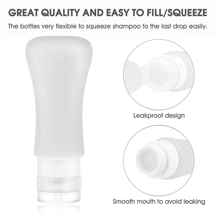 18 Pack Travel Bottles,3Oz 2Oz Leak Proof Travel Accessories Toiletries,Travel Shampoo And Conditioner Bottles,Perfect For Busin