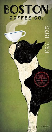 Boston Terrier Coffee Co Panel Ryan Fowler Vintage Ads Dogs Pets Print Poster 8X20