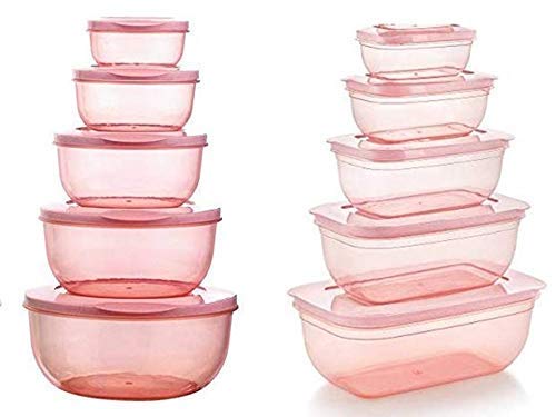 Pretox Unique Combo 5+5 Pcs Plastic Container For Fridge And Kitchen  Combo Dabba Set  Container Sets For Kitchen  Combo Kich