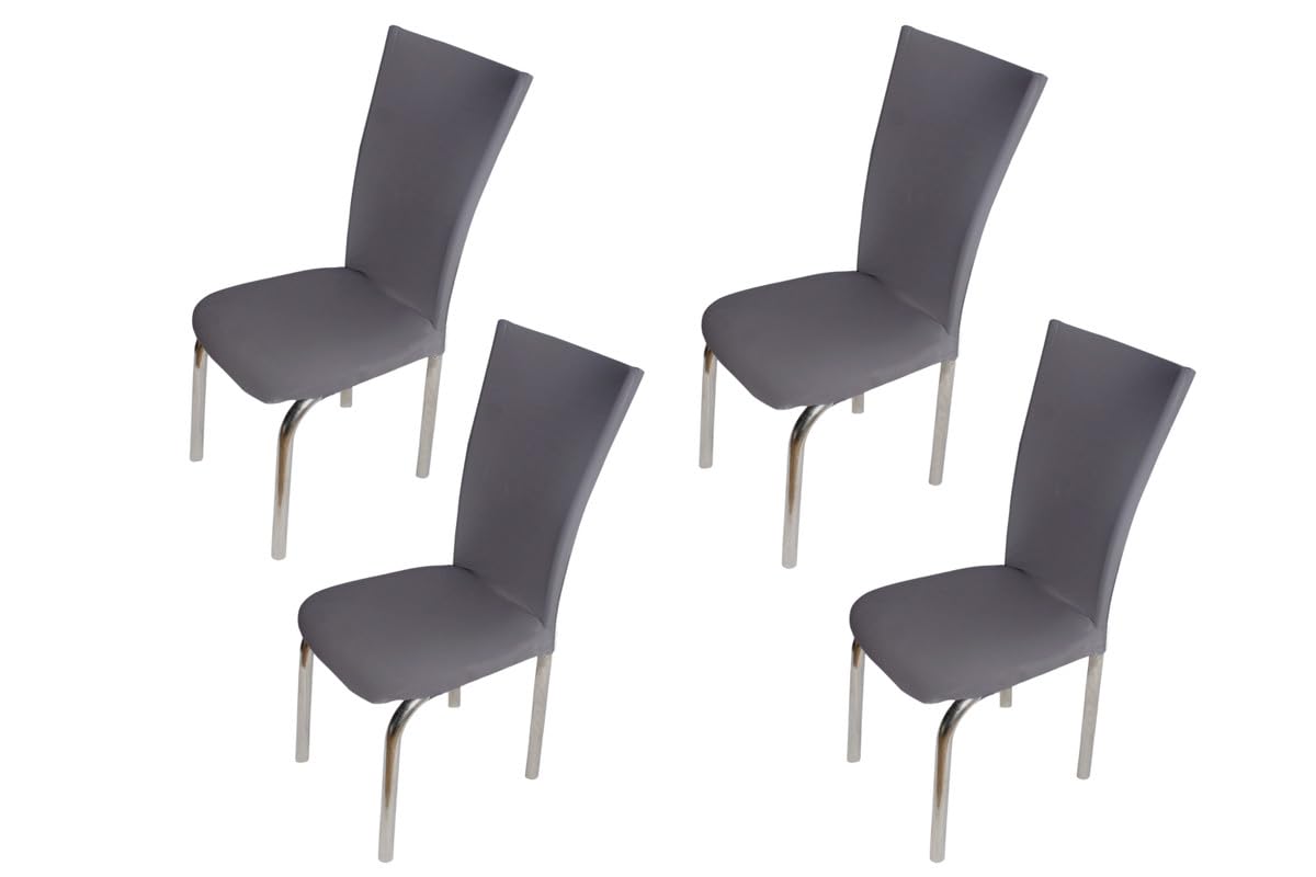 The Furnishing Tree Polyester Spandex Chair Cover Washable Stretchable Grey Set Of 4