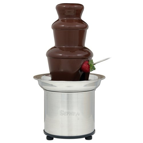 Sephra Select Chocolate Fountain Small 16-Inch Chocolate Fountain Machine For Melting Chocolate, Stainless Steel Heated Basin Ch