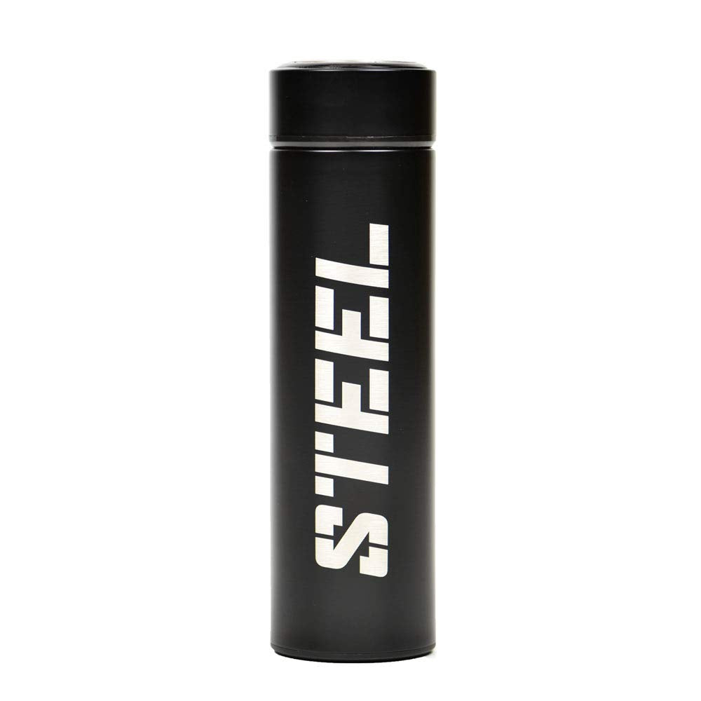 Steel Stainless Steel Water Bottle Bpa Free 14Oz Insulated (Black)