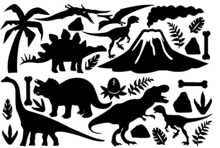 Gloplay Dino Series (30Pcs/Pack), Glow In The Dark Educational Wall Stickers, The Eco-Friendly And Brightest Wall Stickers For C
