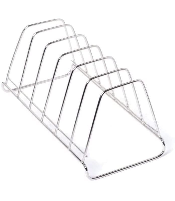 Stainless Steel Plate Rack (Stend) | Dish Rack | Plate Stand | Dish Stand | Lid Holder Utensil Rack For Kitchen  6 Sections Lid