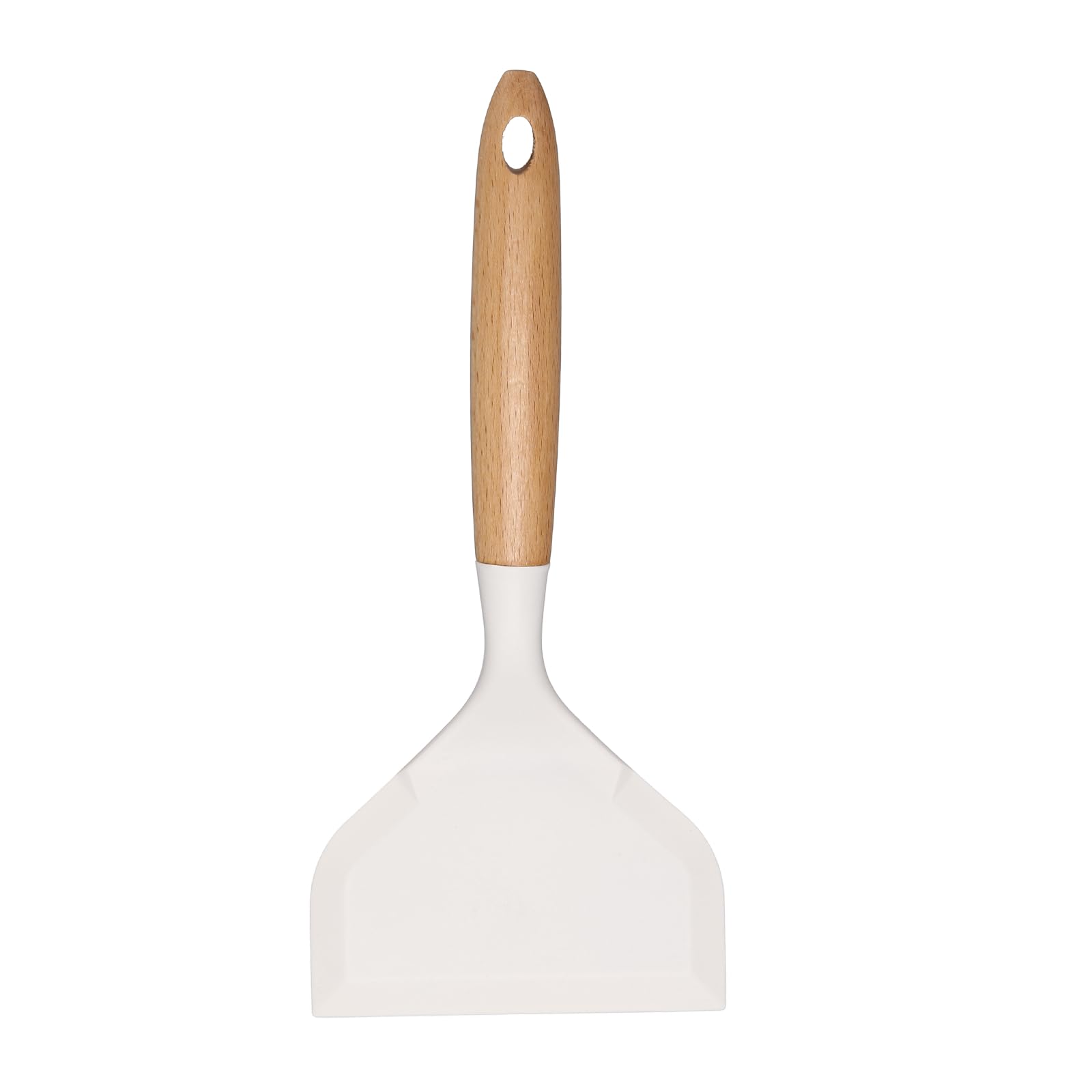 uxcell Silicone Tamagoyaki Spatula Wide Omelette Spatula Nonstick Beige