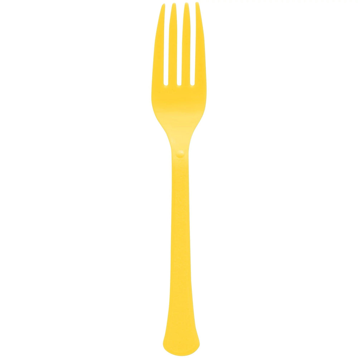 Amscan Party Tableware Heavy Weight Yellow Sunshine Plastic Forks-Standard Pack Of 50, Full Size