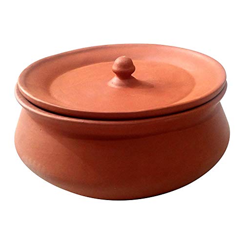 Vintica Organic Clay Crafts Clay Dahi Handi/Curd Pot With Lid Medium Size 500 Ml